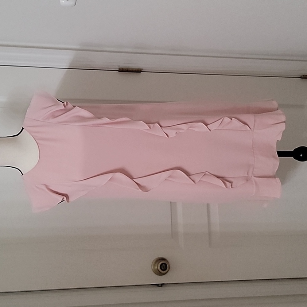Amanda Uprichard, Size M Sleeveless Pink Ruffled Dress, Excellent Used Condition